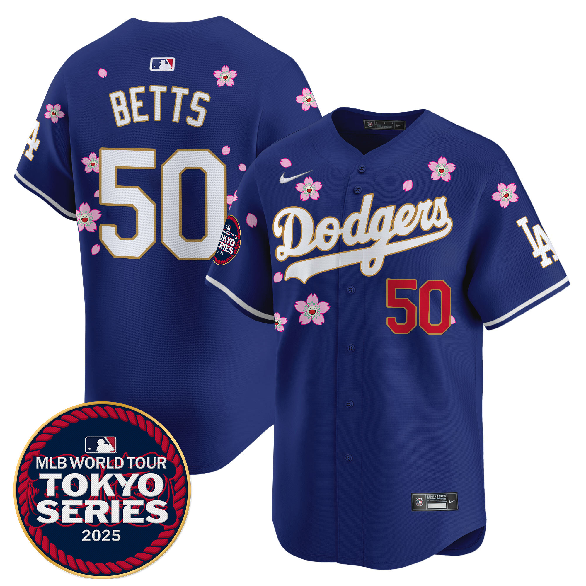 Men Los Angeles Dodgers #50 Betts Tokyo Series blue Limited Stitched 2025 Jersey
